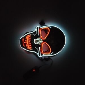 NEW LED LIGHT UP SKULL MASKS ORANGE GOLD